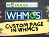 Custom page in whmcs