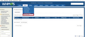 How do you place an order for your client in WHMCS