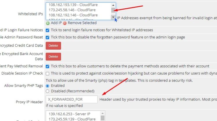 Whitelist IP Addresses in WHMCS